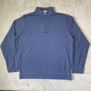 Peter Millar Sweater Mens XL Blue Quarter Zip Pullover Mock Neck Golf Knit Modal